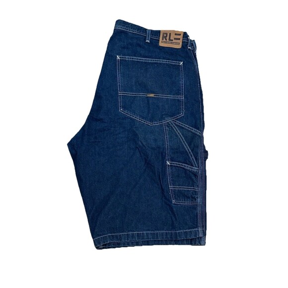 VINTAGE Y2K POLO JEANS COMPANY BAGGY DENIM‎ CARPENTER SHORTS 38 GRUNGE SKATER - Picture 1 of 7